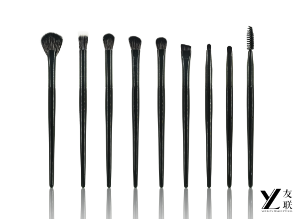 Nya ankomster | Elegant borstad svart makeup borste set